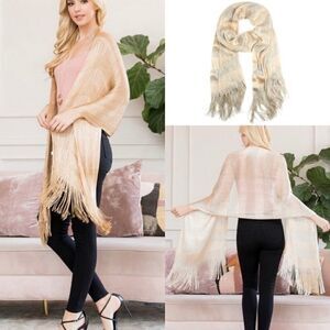 Ivory fringe scarf